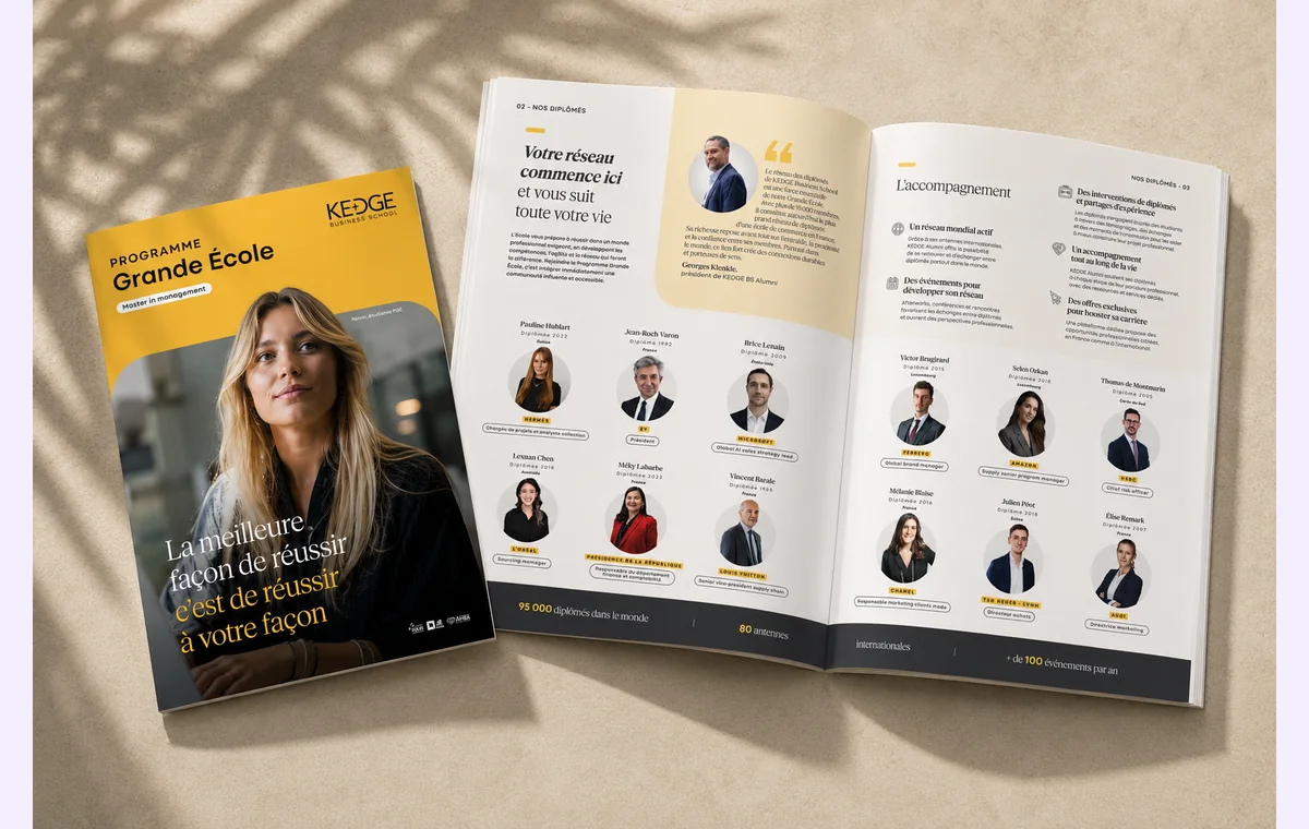 Première page de la brochure PGE KEDGE.